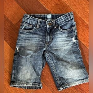 Gap Baby distressed jean shorts with snap & zipper closure and waist cinches